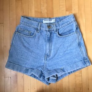 American Apparel high waisted jean shorts